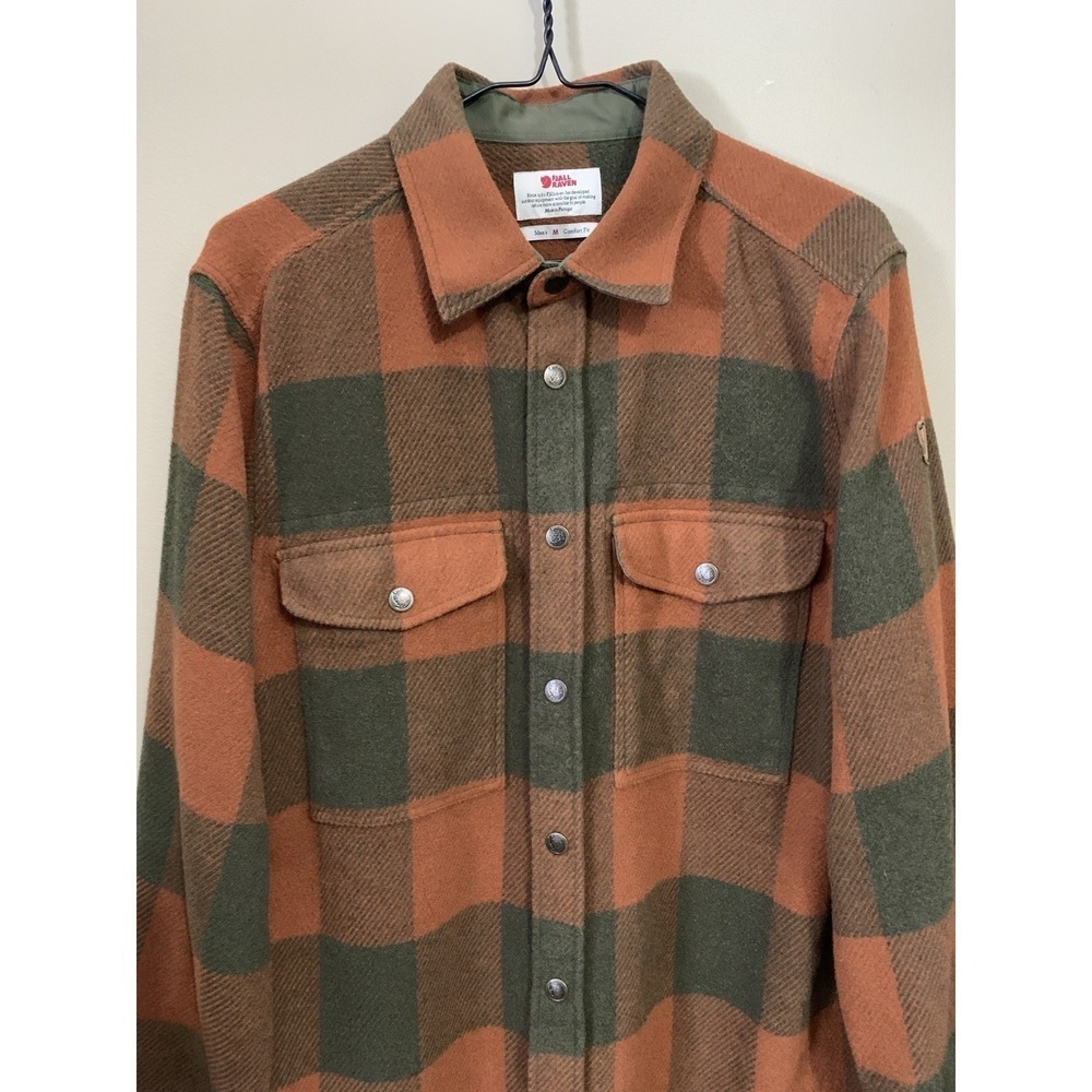 Fjallraven Canada Shirt in Autumn Leaf-Laurel Green Men's M Wool Blend Shacket - Picture 4 of 16